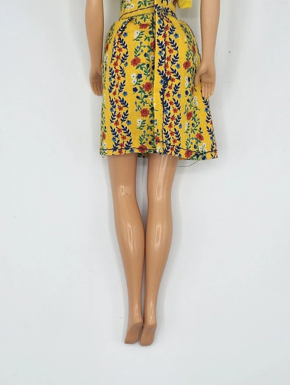 Vintage Barbie Twist N Turn Body Yellow Floral Outfit